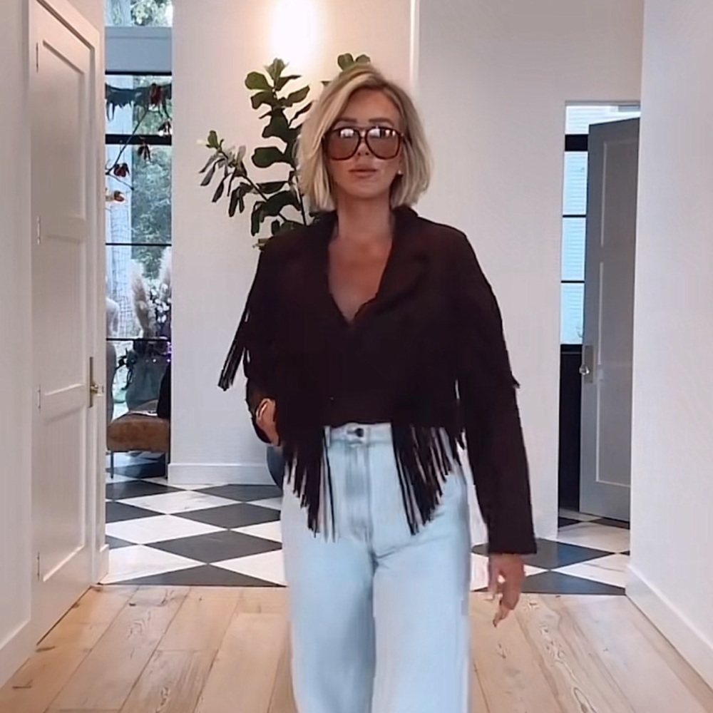 ZARA FAUX SUEDE FRINGED JACKET - Picture 16 of 16